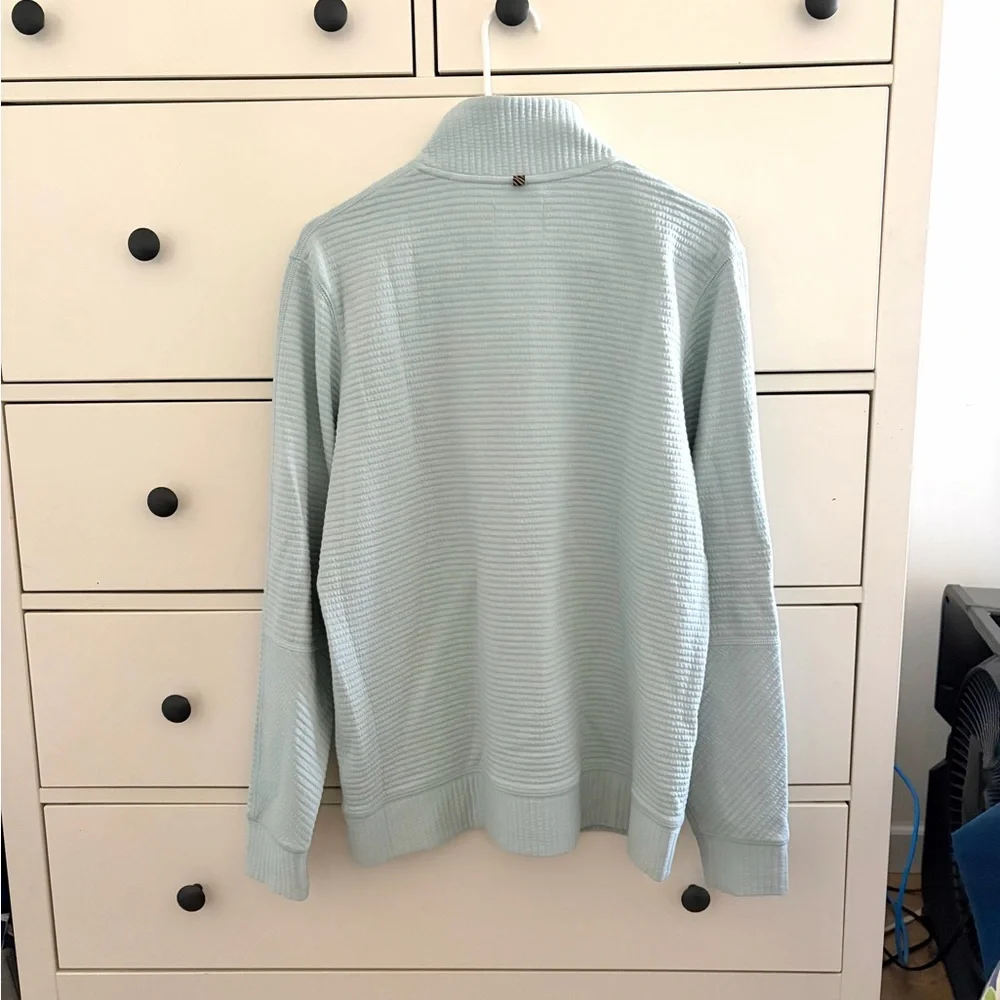 BILLY REID quilted half zip sweater pale blue size M